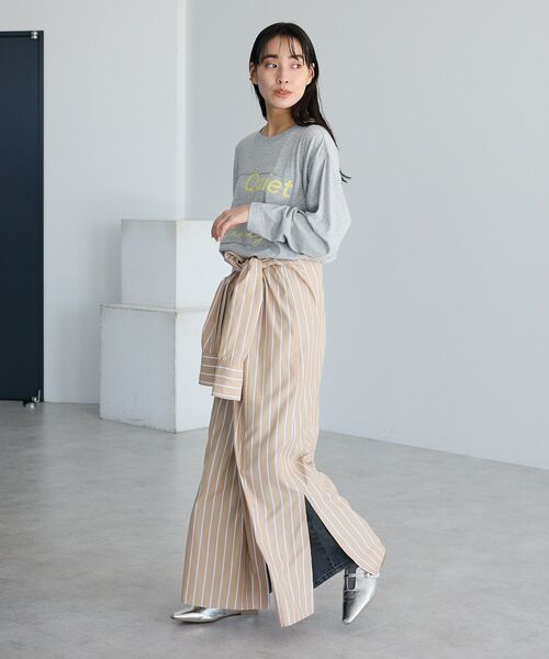 CRAFT STANDARD BOUTIQUE(クラフトスタンダードブティック)の「ロゴプリントロンTee(Tシャツ/カットソー・レディース・グレー/オフホワイト/ダークグレー・FREE)」の16枚目の写真