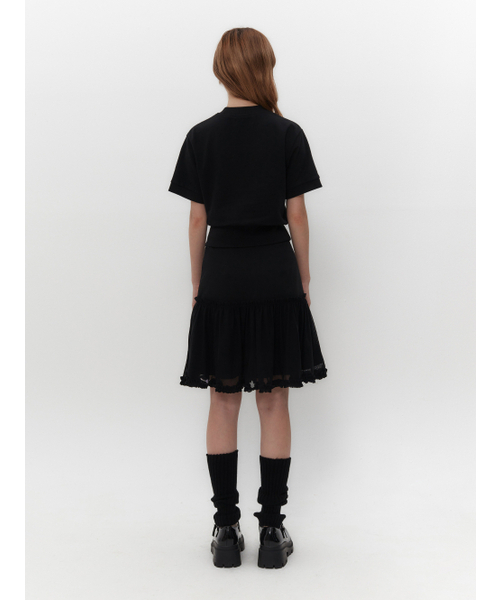TUOMIO（トゥオミオ）の「RIBBON GRAPHIC MOCK NECK TOP [BLACK]（Tシャツ/カットソー・レディース・その他・1/2）」の4枚目の写真