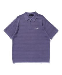 STRIPED KNIT POLO SHIRT