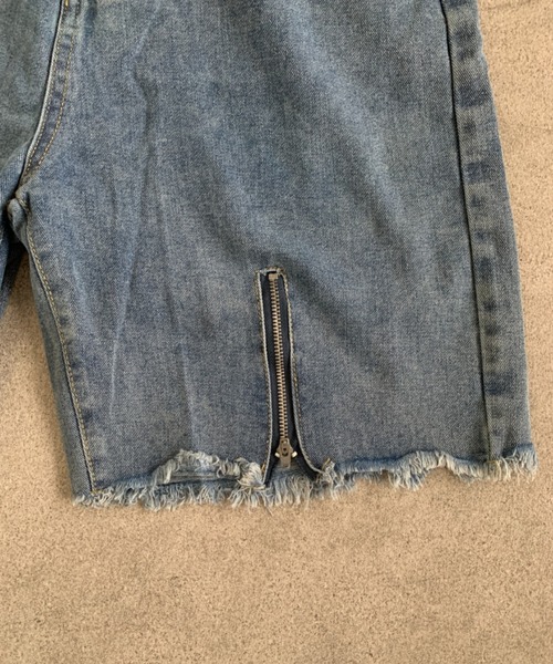 link lot(リンクロット)の「切りっぱなしZIPデザインハーフデニムパンツ(デニムパンツ・メンズ・ブルー/ブラック・L/M)」の13枚目の写真