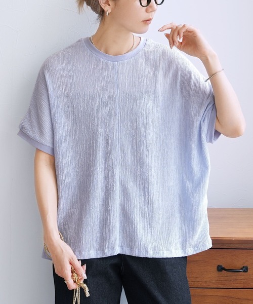 reca(レカ)の「シャーリングカットリブプルオーバー(Tシャツ/カットソー・レディース・ライム/チャコールグレー/アイボリー/ライトブルー・FREE)」の10枚目の写真