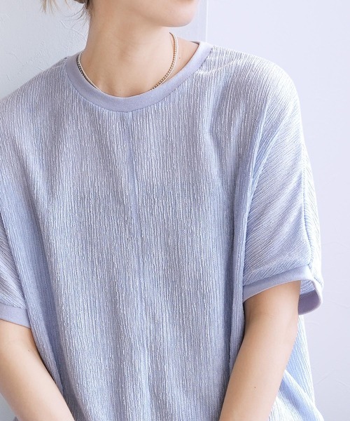 reca(レカ)の「シャーリングカットリブプルオーバー(Tシャツ/カットソー・レディース・ライム/チャコールグレー/アイボリー/ライトブルー・FREE)」の12枚目の写真