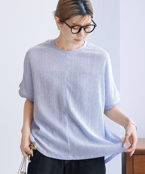 reca(レカ)の「シャーリングカットリブプルオーバー(Tシャツ/カットソー・レディース・ライム/チャコールグレー/アイボリー/ライトブルー・FREE)」の9枚目の写真