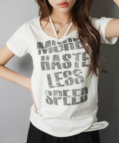 SPINNS(スピンズ)の「平成ムード全開☆彡缶バッジ付きギャルロゴTシャツ(Tシャツ/カットソー・レディース・オフホワイト/グレー/ブラック・ONESIZE)」の22枚目の写真