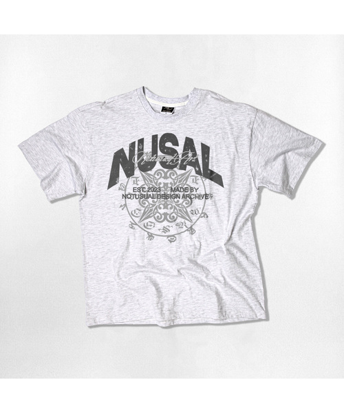 NOTUSUAL(ノットユージュアル)の「サークリングランジオーバーサイズ半袖Tシャツ4カラー(Tシャツ/カットソー・レディース・ホワイト×グレー/ブラック/ネイビー/ホワイト・SMALL/MEDIUM/LARGE/X-LARGE)」の2枚目の写真