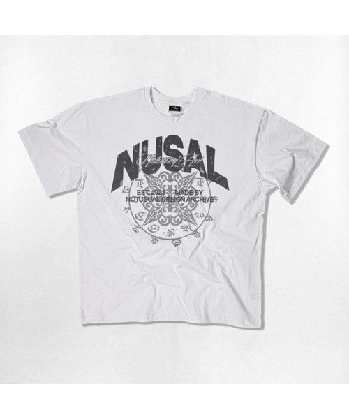 NOTUSUAL(ノットユージュアル)の「サークリングランジオーバーサイズ半袖Tシャツ4カラー(Tシャツ/カットソー・レディース・ホワイト×グレー/ブラック/ネイビー/ホワイト・SMALL/MEDIUM/LARGE/X-LARGE)」の1枚目の写真
