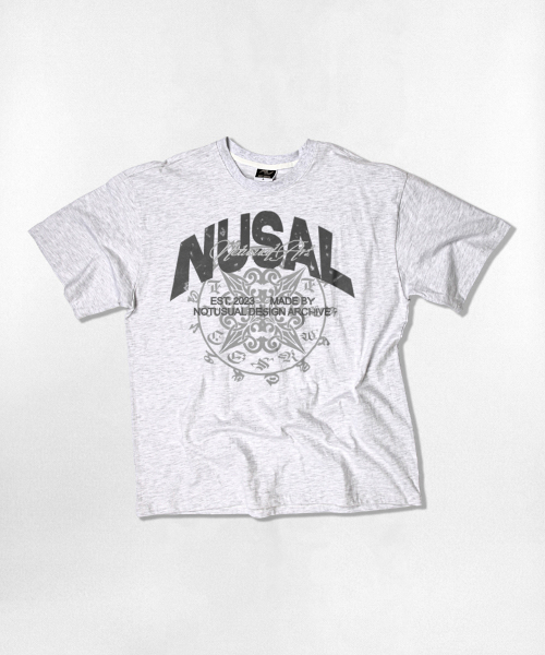 NOTUSUAL(ノットユージュアル)の「サークリングランジオーバーサイズ半袖Tシャツ4カラー(Tシャツ/カットソー・レディース・ホワイト×グレー/ブラック/ネイビー/ホワイト・SMALL/MEDIUM/LARGE/X-LARGE)」の6枚目の写真