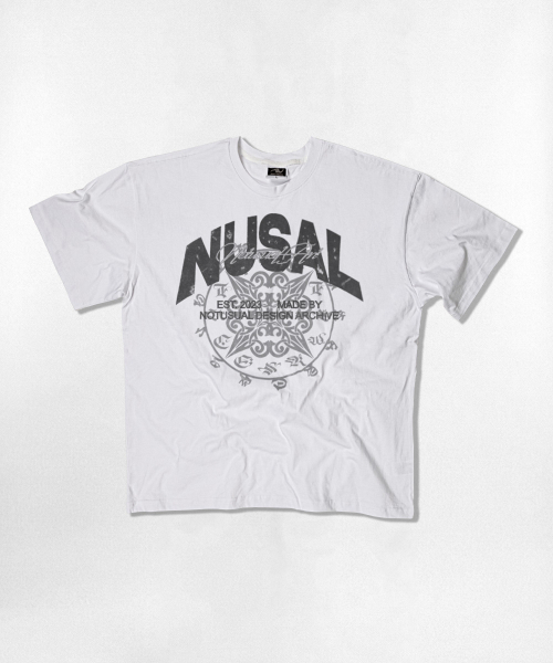 NOTUSUAL(ノットユージュアル)の「サークリングランジオーバーサイズ半袖Tシャツ4カラー(Tシャツ/カットソー・レディース・ホワイト×グレー/ブラック/ネイビー/ホワイト・SMALL/MEDIUM/LARGE/X-LARGE)」の7枚目の写真