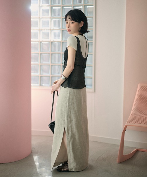 LAULEN（ローレン）の「polka dot sheer tulle cami / ポルカドットシアーチュールキャミ（キャミソール・レディース・グレー/ブラック/ホワイト・FREE）」の14枚目の写真