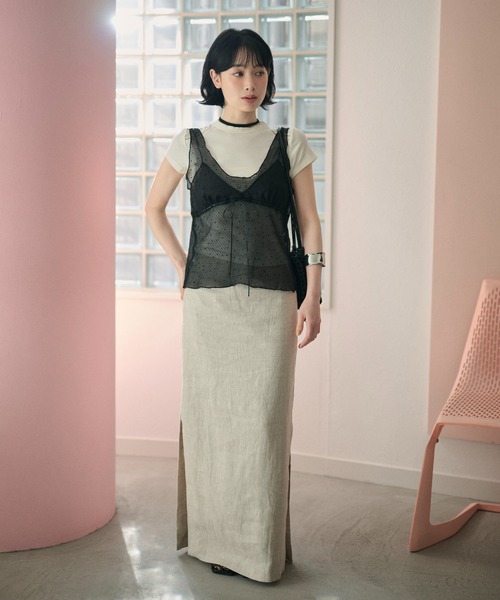 LAULEN（ローレン）の「polka dot sheer tulle cami / ポルカドットシアーチュールキャミ（キャミソール・レディース・グレー/ブラック/ホワイト・FREE）」の16枚目の写真