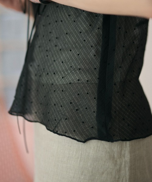 LAULEN（ローレン）の「polka dot sheer tulle cami / ポルカドットシアーチュールキャミ（キャミソール・レディース・グレー/ブラック/ホワイト・FREE）」の20枚目の写真