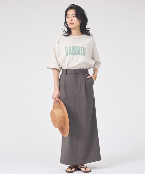 Rouge vif Anna(ルージュヴィフアンナ)の「【セットアップ対応】リネン混タイトスカート(スカート・レディース・チャコールグレー/ベージュ・38/36)」の19枚目の写真