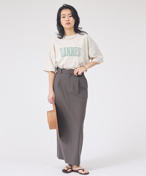 Rouge vif Anna(ルージュヴィフアンナ)の「【セットアップ対応】リネン混タイトスカート(スカート・レディース・チャコールグレー/ベージュ・38/36)」の20枚目の写真