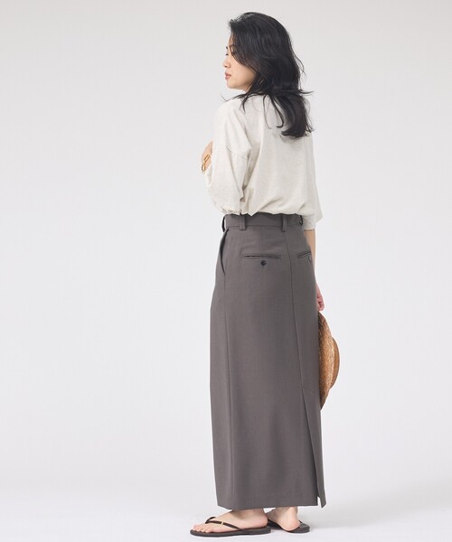 Rouge vif Anna(ルージュヴィフアンナ)の「【セットアップ対応】リネン混タイトスカート(スカート・レディース・チャコールグレー/ベージュ・38/36)」の21枚目の写真