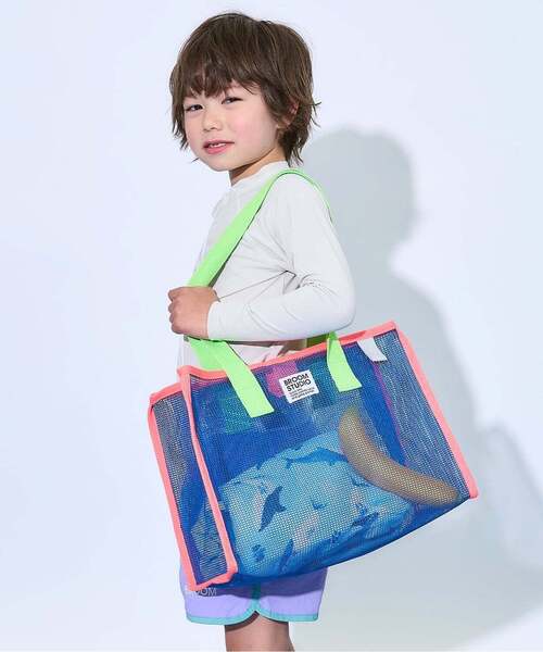 b・ROOM(ビールーム)の「【SWIM】メッシュバッグ(スイムグッズ・キッズ・オレンジ/ブルー・F)」の12枚目の写真