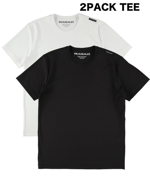 1 piu 1 uguale 3(ウノピゥウノウグァーレトレ)の「2PACK TEE S/S CREW(Tシャツ/カットソー・メンズ・ホワイト×ブラック・Ⅵ/Ⅲ)」の1枚目の写真