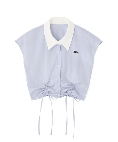 JILL by JILL STUART(ジルバイジルスチュアート)の「ドロストビスチェフレンチスリーブシャツ(シャツ/ブラウス・レディース・ベージュ系その他/ホワイト/ブルー系その他・FREE)」の22枚目の写真