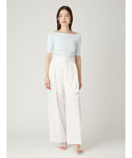 FRAY I.D(フレイアイディー)の「セミシアーハイウエストパンツ/ウォッシャブル(その他パンツ・レディース・ブラック/グレー/ホワイト・0/1)」の6枚目の写真