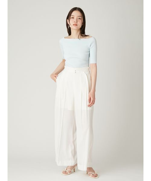 FRAY I.D（フレイアイディー）の「セミシアーハイウエストパンツ／ウォッシャブル（その他パンツ・レディース・ブラック/グレー/ホワイト・0/1）」の20枚目の写真