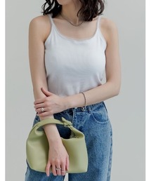 [2026 SUMMER PRE ORDER]チュール切替リブカットソーカップ付きタンクトップ