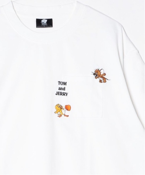 Tom&Jerry(トムアンドジェリー)の「【TOM&JERRY/トムとジェリー】キャラクター刺繍デザイン半袖ポケ付きTシャツ(吸水速乾) ユニセックス(Tシャツ/カットソー・メンズ・オフホワイト/ブラック/ホワイト/スミクロ・MEDIUM/LARGE)」の7枚目の写真