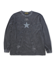 Washed Star Binding Tee (CHARCOAL)