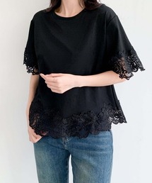 レースドッキングオーバーサイズTシャツ
