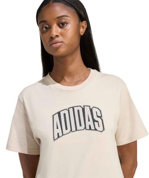 adidas（アディダス）の「アディダス adidas COLLEGIATE グラフィック Tシャツ（Tシャツ/カットソー・レディース・ブラック/ベージュ/オフホワイト・S/M/L/XL）」の6枚目の写真