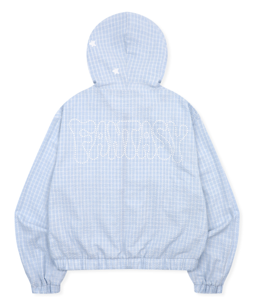 GLACK(グラック)の「GZJ002 マーリンシアサッカー チェック ウィンドブレーカー (SKY BLUE)(ナイロンジャケット・レディース・その他・LARGE/MEDIUM)」の7枚目の写真