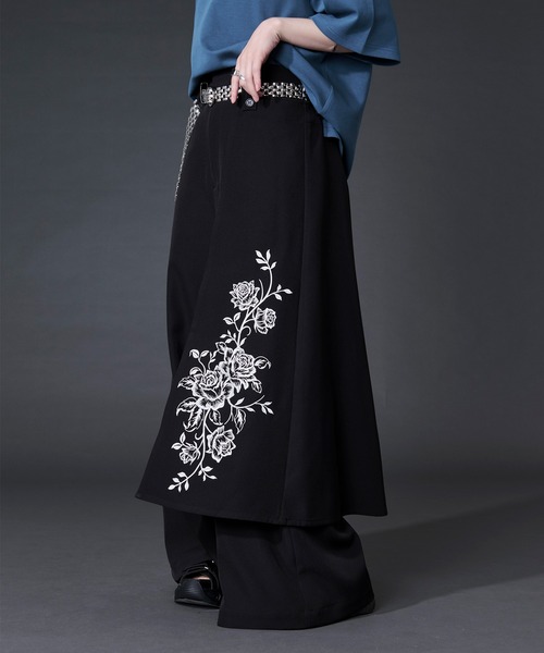 Ellno Loset(エルノロゼット)の「2wayフラワー刺繍ラップワイドパンツ(スラックス・メンズ・ブラック/グレー・LARGE/MEDIUM/SMALL/X-SMALL)」の22枚目の写真