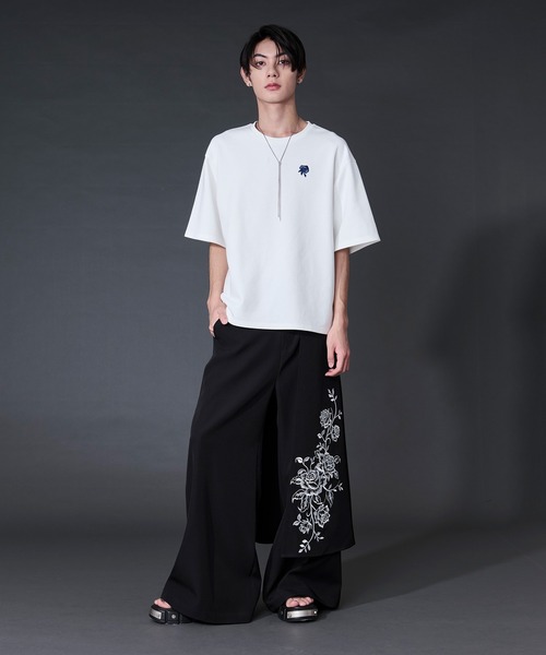 Ellno Loset(エルノロゼット)の「2wayフラワー刺繍ラップワイドパンツ(スラックス・メンズ・ブラック/グレー・LARGE/MEDIUM/SMALL/X-SMALL)」の16枚目の写真