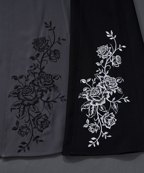 Ellno Loset(エルノロゼット)の「2wayフラワー刺繍ラップワイドパンツ(スラックス・メンズ・ブラック/グレー・LARGE/MEDIUM/SMALL/X-SMALL)」の12枚目の写真