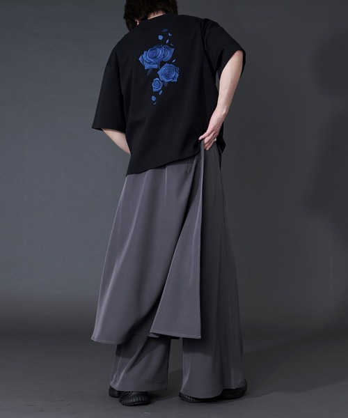Ellno Loset(エルノロゼット)の「2wayフラワー刺繍ラップワイドパンツ(スラックス・メンズ・ブラック/グレー・LARGE/MEDIUM/SMALL/X-SMALL)」の9枚目の写真