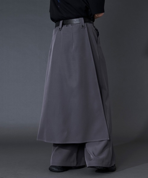 Ellno Loset(エルノロゼット)の「2wayフラワー刺繍ラップワイドパンツ(スラックス・メンズ・ブラック/グレー・LARGE/MEDIUM/SMALL/X-SMALL)」の7枚目の写真