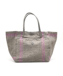 【A4サイズも入る大容量】CL3913 HAND＆WORK COTTON JUTE STRIPE TOTE L