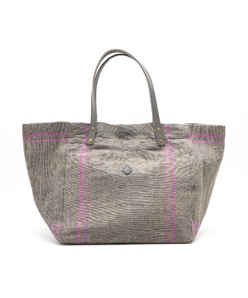 CLEDRAN(クレドラン)の「【A4サイズも入る大容量】CL3913 HAND&WORK COTTON JUTE STRIPE TOTE L(トートバッグ・レディース・ベージュ/ブルーグレー/ブルー/グレー/ブラック・FREE)」の3枚目の写真