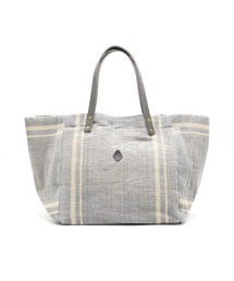 【A4サイズも入る大容量】CL3913 HAND&WORK COTTON JUTE STRIPE TOTE L