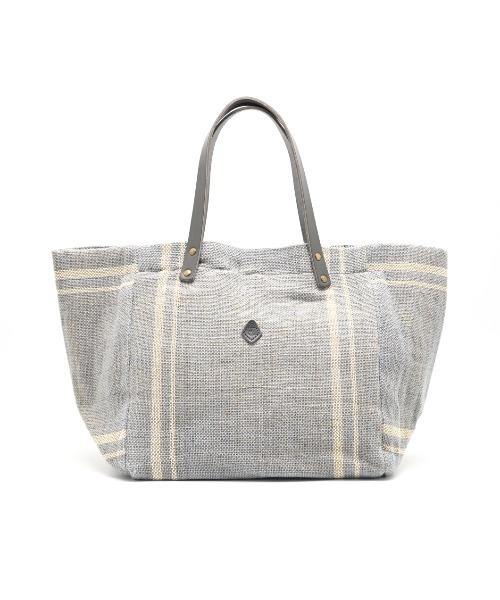 CLEDRAN(クレドラン)の「【A4サイズも入る大容量】CL3913 HAND&WORK COTTON JUTE STRIPE TOTE L(トートバッグ・レディース・ベージュ/ブルーグレー/ブルー/グレー/ブラック・FREE)」の4枚目の写真