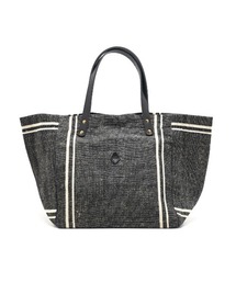 【A4サイズも入る大容量】CL3913 HAND＆WORK COTTON JUTE STRIPE TOTE L