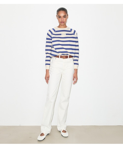 TORY BURCH(トリーバーチ)の「ストライプ コットン スウェットシャツ(Tシャツ/カットソー・レディース・ホワイト×ブルー・MEDIUM/SMALL/X-SMALL)」の3枚目の写真