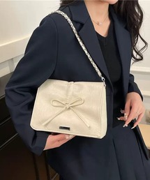 リボンデザイン チェーンショルダーバッグ