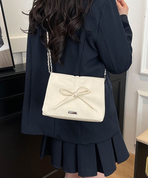 WESTSEA（ウエストシー）の「リボンデザイン チェーンショルダーバッグ（ショルダーバッグ・レディース・ブラック/ベージュ/ワイン/オフホワイト/ブラウン・FREE）」の13枚目の写真
