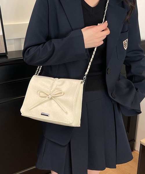 WESTSEA（ウエストシー）の「リボンデザイン チェーンショルダーバッグ（ショルダーバッグ・レディース・ブラック/ベージュ/ワイン/オフホワイト/ブラウン・FREE）」の11枚目の写真