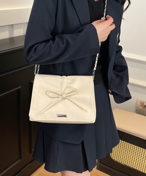 WESTSEA（ウエストシー）の「リボンデザイン チェーンショルダーバッグ（ショルダーバッグ・レディース・ブラック/ベージュ/ワイン/オフホワイト/ブラウン・FREE）」の10枚目の写真