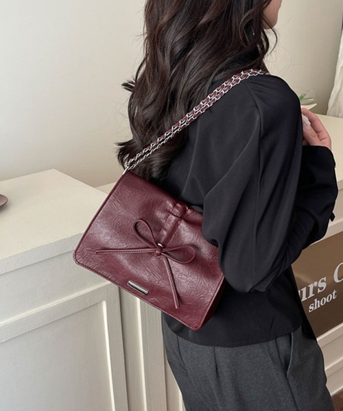 WESTSEA（ウエストシー）の「リボンデザイン チェーンショルダーバッグ（ショルダーバッグ・レディース・ブラック/ベージュ/ワイン/オフホワイト/ブラウン・FREE）」の22枚目の写真