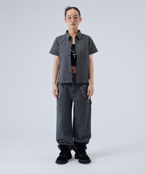 FTW(エフティダブリュー)の「STRIPE COMPACT SHIRTS(シャツ/ブラウス・レディース・ネイビー/ベージュ・SMALL/MEDIUM)」の17枚目の写真