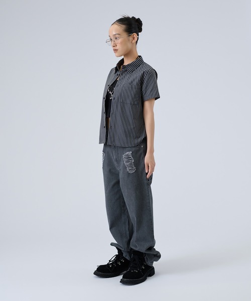 FTW(エフティダブリュー)の「STRIPE COMPACT SHIRTS(シャツ/ブラウス・レディース・ネイビー/ベージュ・SMALL/MEDIUM)」の16枚目の写真