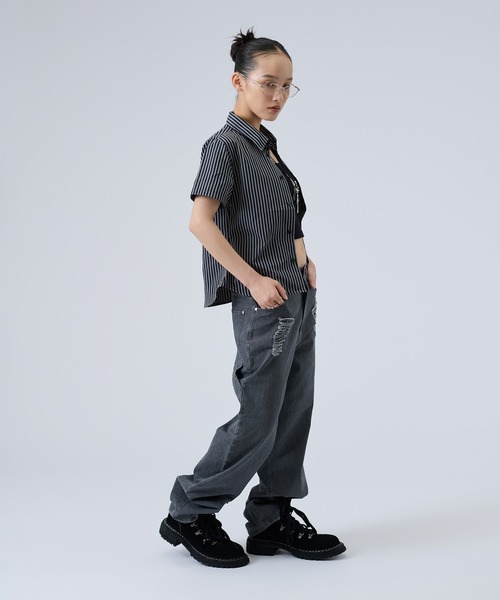 FTW(エフティダブリュー)の「STRIPE COMPACT SHIRTS(シャツ/ブラウス・レディース・ネイビー/ベージュ・SMALL/MEDIUM)」の21枚目の写真