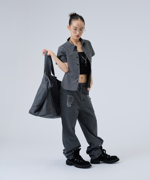 FTW(エフティダブリュー)の「STRIPE COMPACT SHIRTS(シャツ/ブラウス・レディース・ネイビー/ベージュ・SMALL/MEDIUM)」の18枚目の写真
