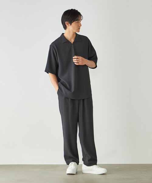 COMME CA ISM(コムサイズム)の「【セットアップ対応】楊柳ポリエステル ワンタックワイドテーパードパンツ(スラックス・メンズ・チャコール/ブラック・LARGE/MEDIUM/SMALL)」の21枚目の写真